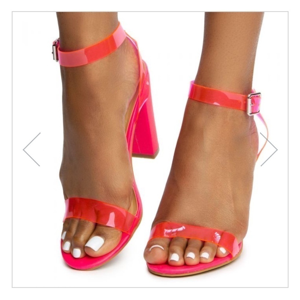 Bamboo Mania-41 One Band Heels Neon Pink Size 8 - Picture 3 of 14